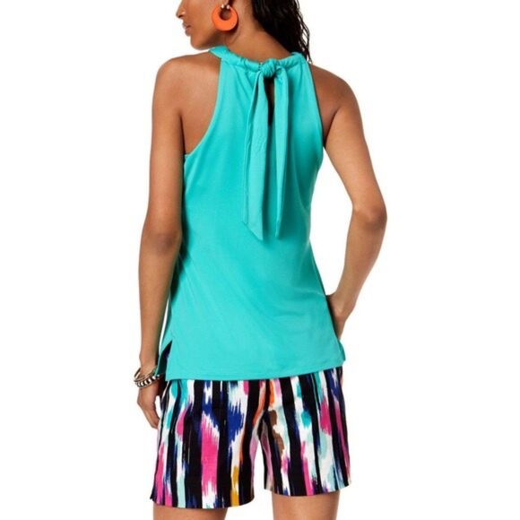 Trina Turk x INC International Concepts Halter Neck Top with Hardware in Teal XS - Picture 3 of 10